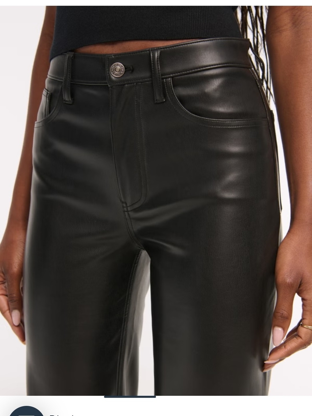Abercrombie & Fitch High-Rise Black Vegan Leather Jeans